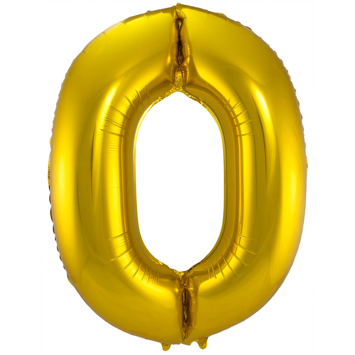 0 Geformter Zahlenfolienballon (Gold, 86 cm)