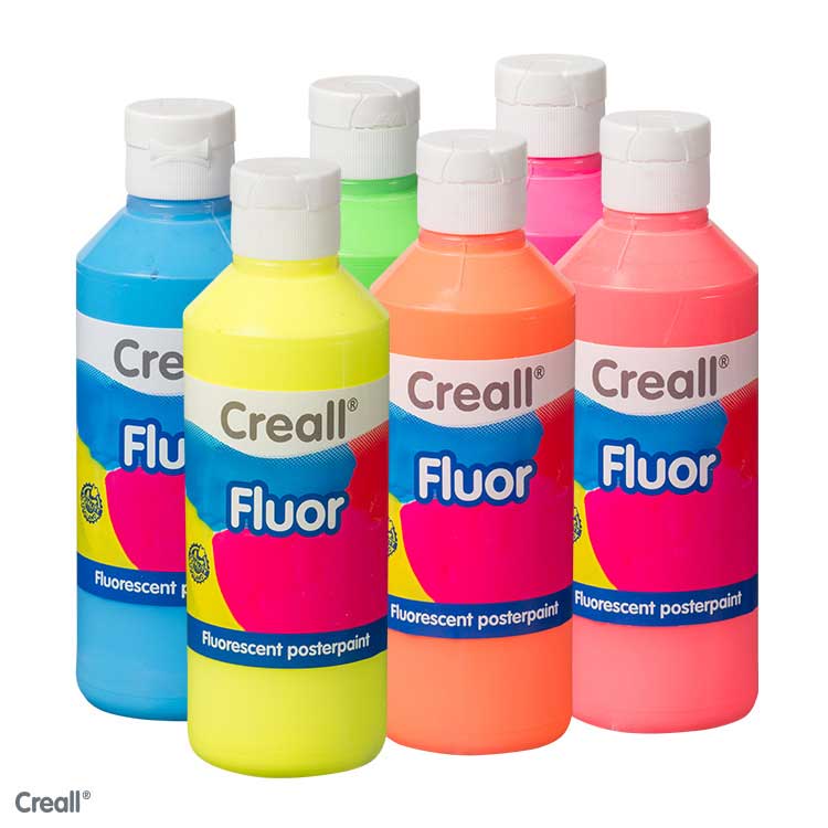 Fluorescent paint, 6 x 250 ml