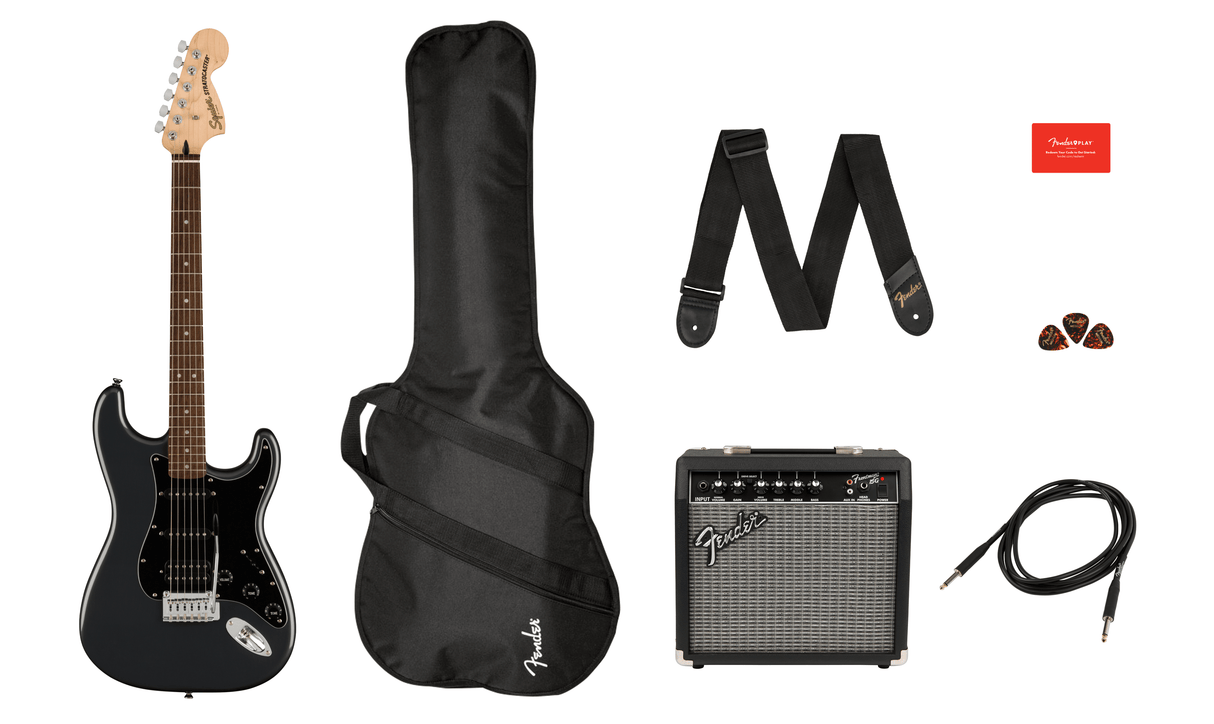Fender Squier Sonic Stratocaster El-Gitar Startpaket (schwarz)