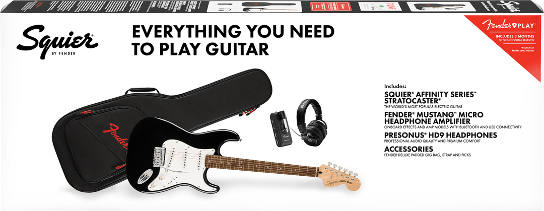 Fender Stratocaster Mustang E-Gitarre Startpakke (Black)