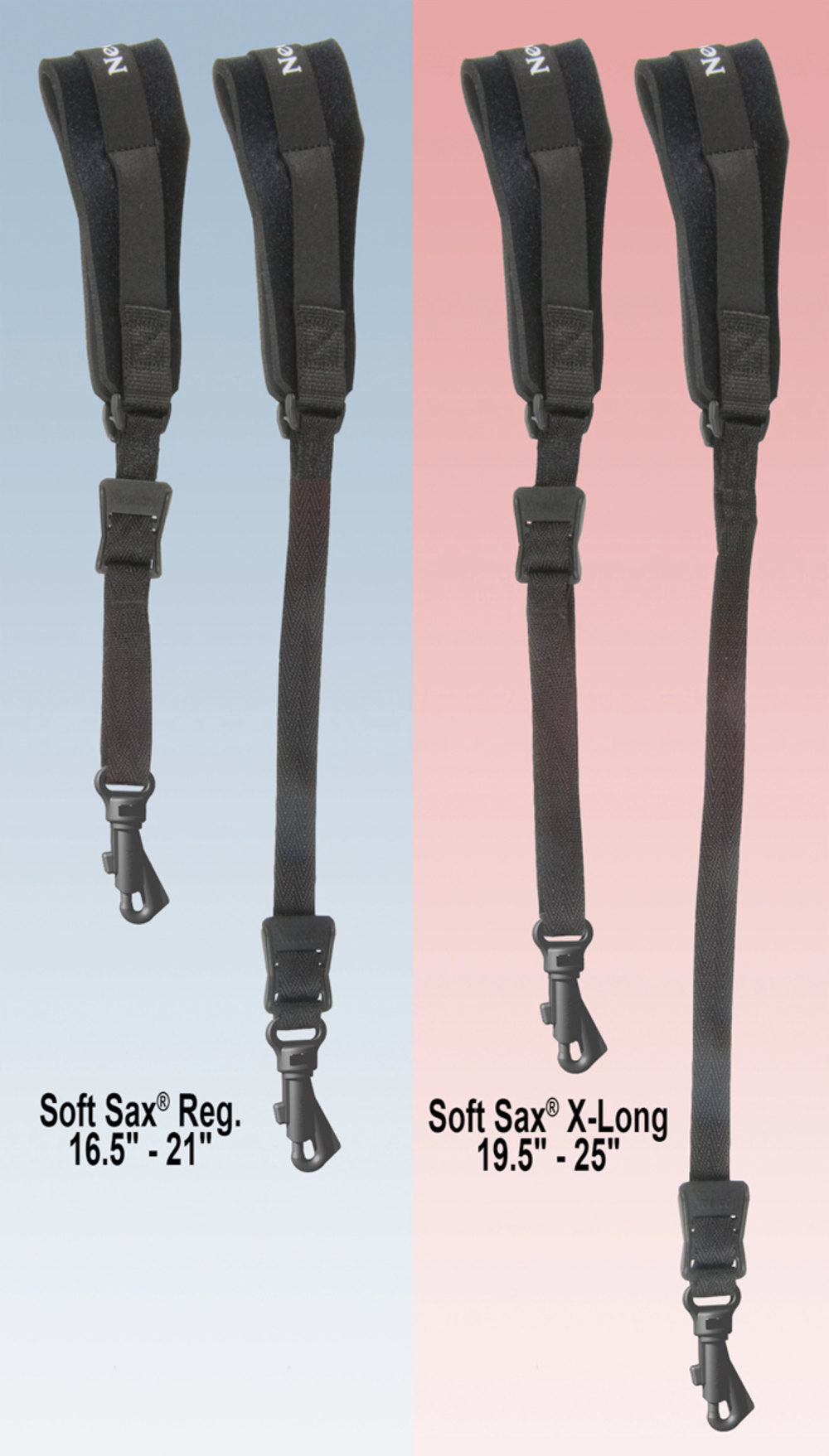 Neotech Soft Sax Saxofonriemen Standard, schwarz, Kunststoffhaken