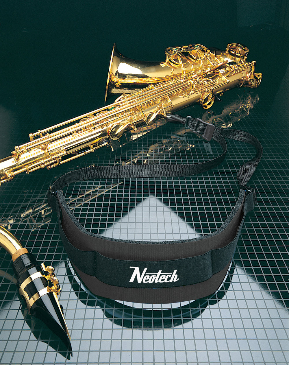 Neotech Soft Sax Saxofonriemen Standard, schwarz, Kunststoffhaken