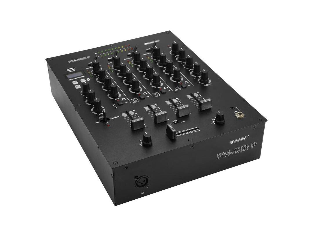 OMNITRONIC PM-422P 4-Kanal-DJ-Mixer mit Bluetooth & USB-Player