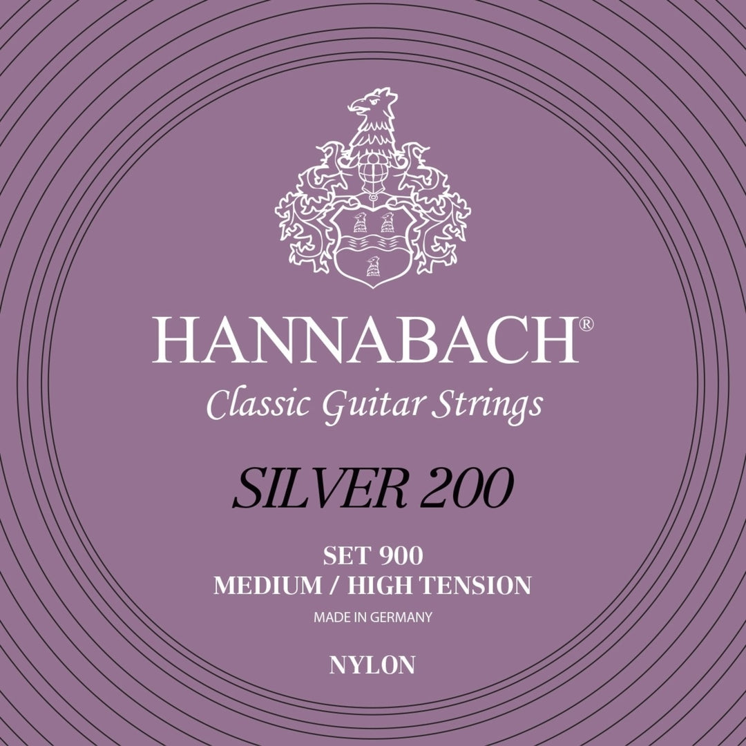 Hannabach Saiten für klassische Gitarren Serie 900 Medium/High Tension Silber 200 - Set medium high (900MHT)