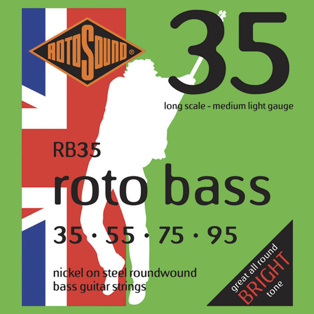 Rotosound E-Bass Saiten Roto Bass - Satz 4-saitig Nickel Medium Light 35-95 (RB35)
