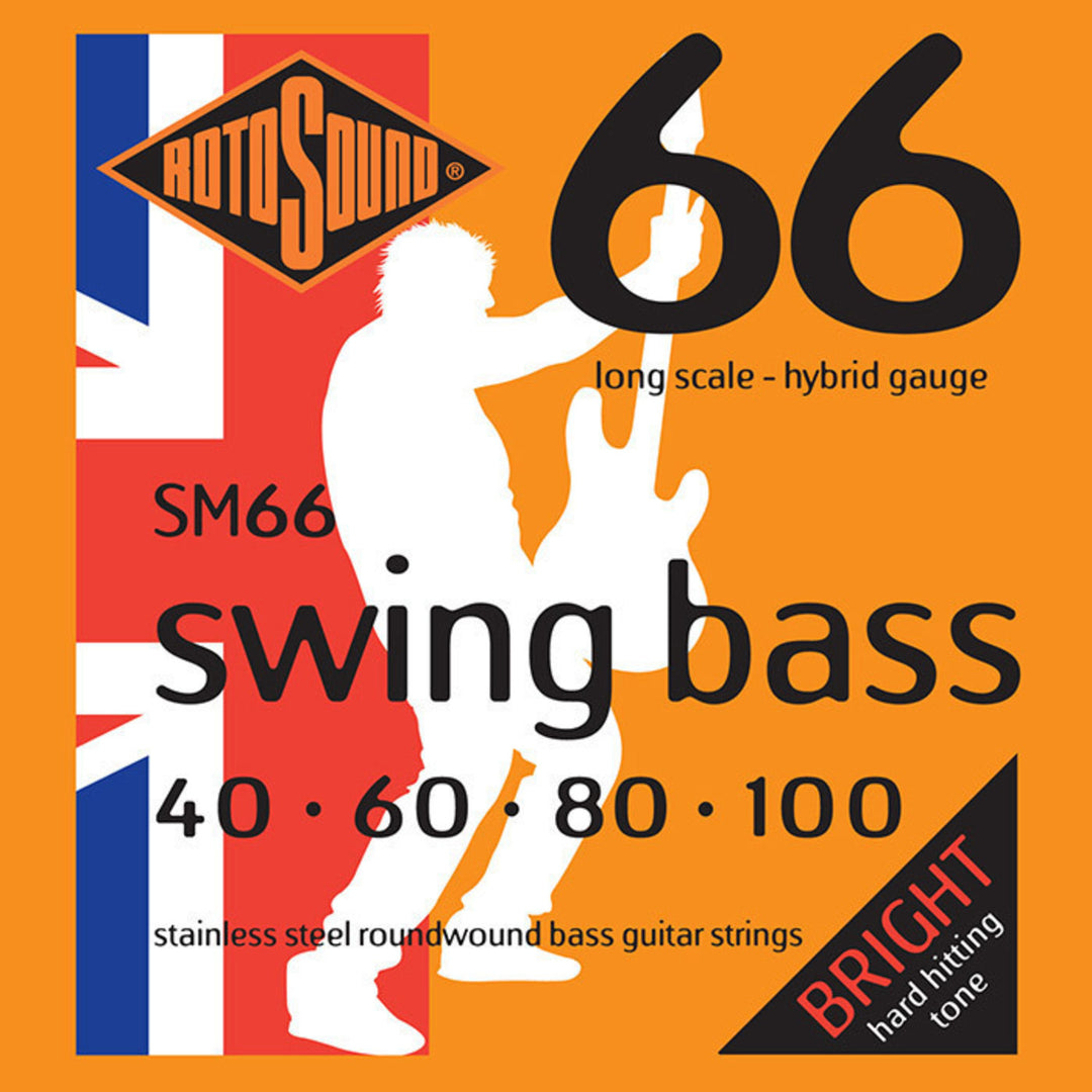 Rotosound E-Bass Saiten Swing Bass 66 - Set 4-saitig Hybrid 40-100 (SM66)
