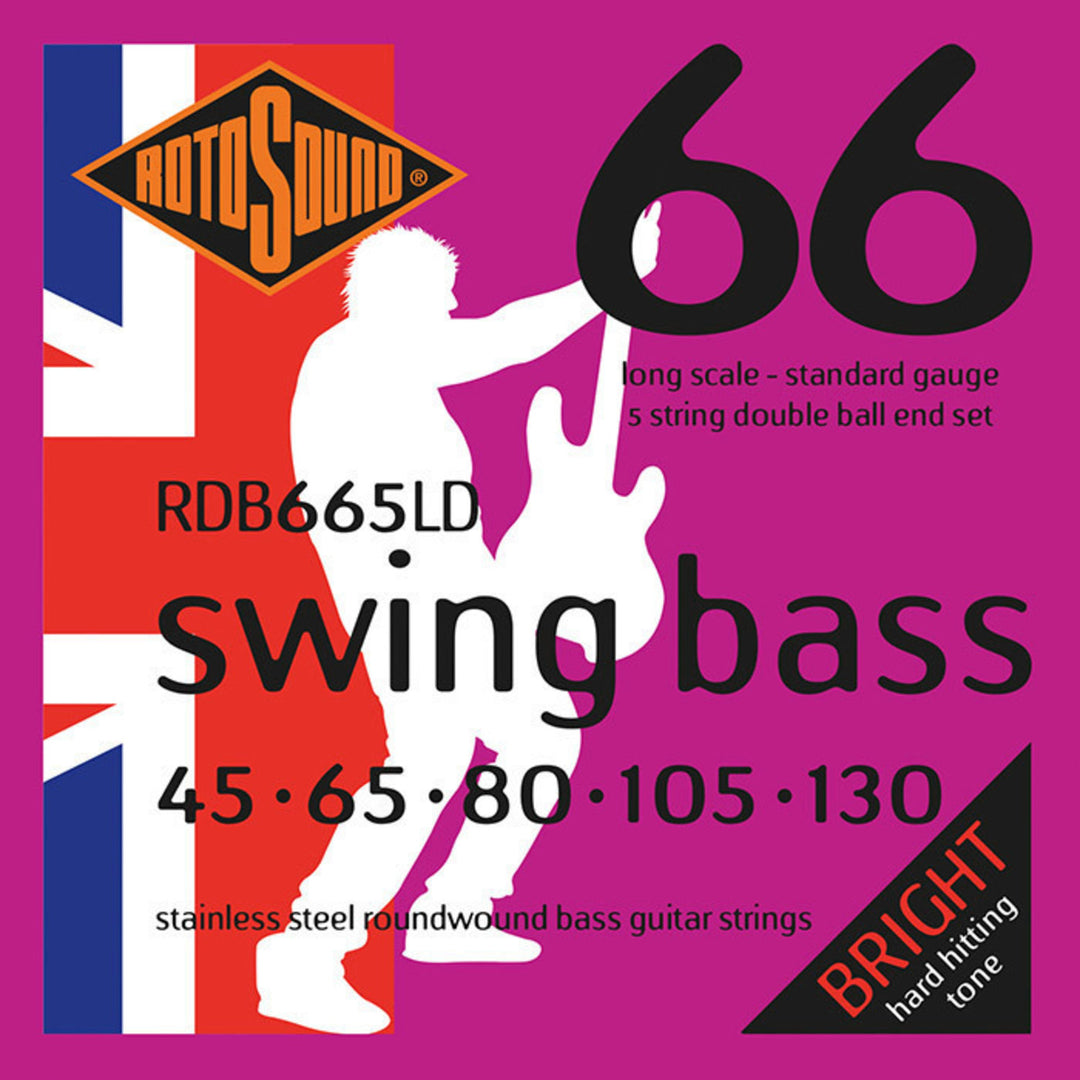 Rotosound E-Bass Saiten Swing Bass 66 Double Ball End - Set 5-str. Standard 45-105 Double Ball (RDB665LD)