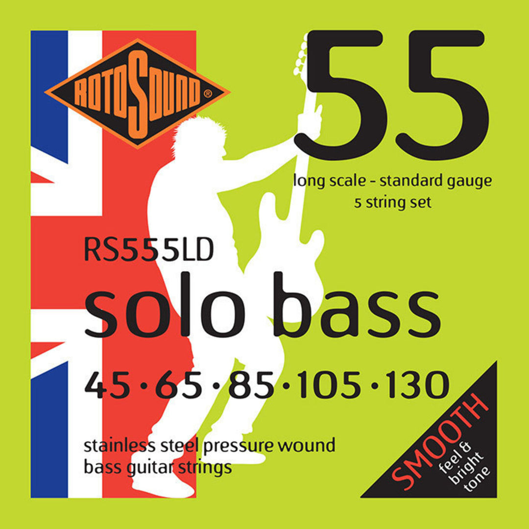Rotosound E-Bass Saiten Solo Bass 55 - Satz 5-saitig Standard 45-130 (RS555LD)