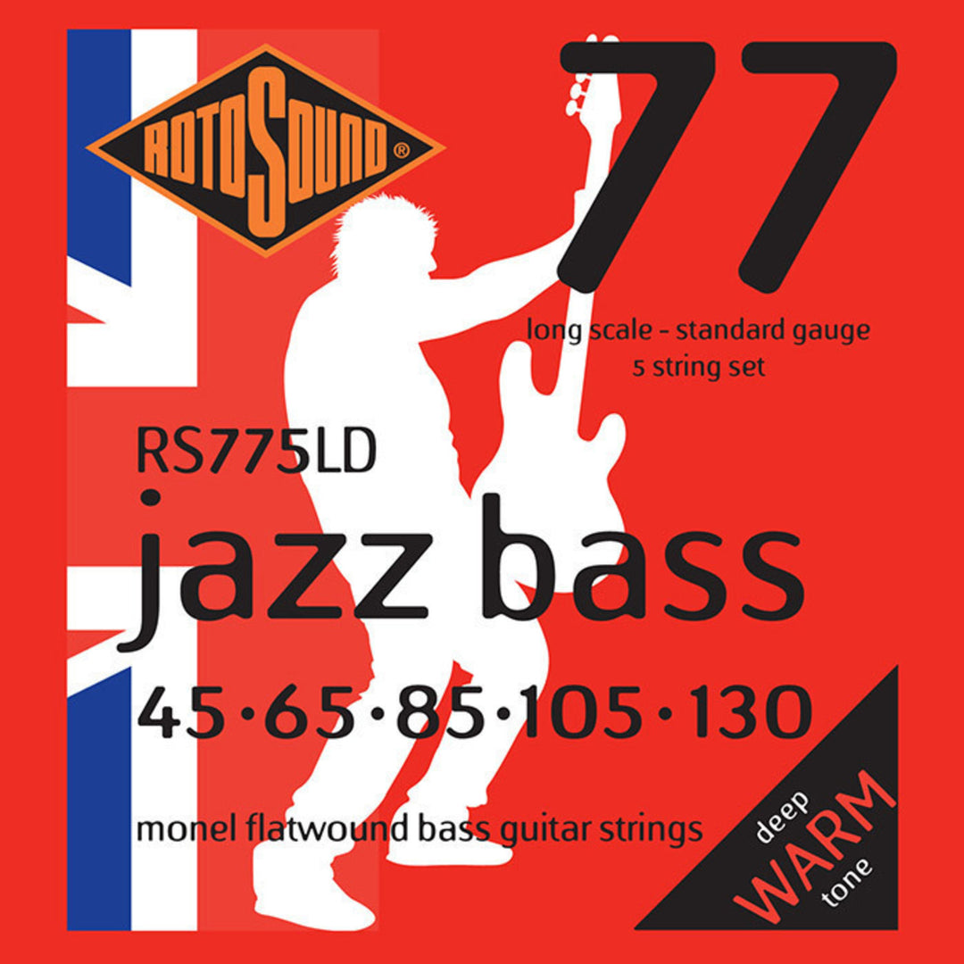 Rotosound Jazz Bass Saiten Jazz Bass 77 - Satz 5-saitig Flatwound Standard 45-130 (RS775LD)