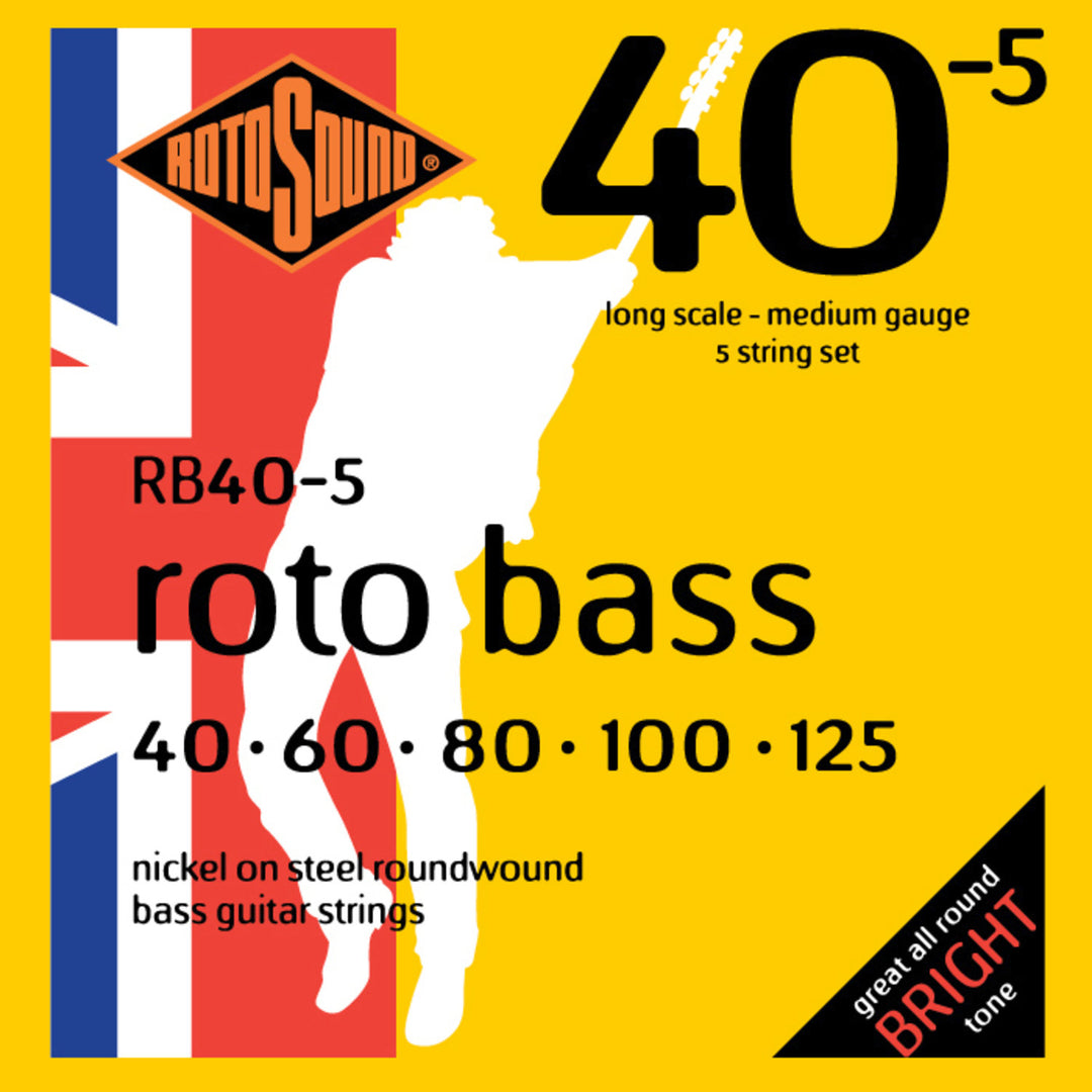 Rotosound E-Bass Saiten Roto Bass - Set 5-saitig Nickel Standard 40-125 (RB40-5)