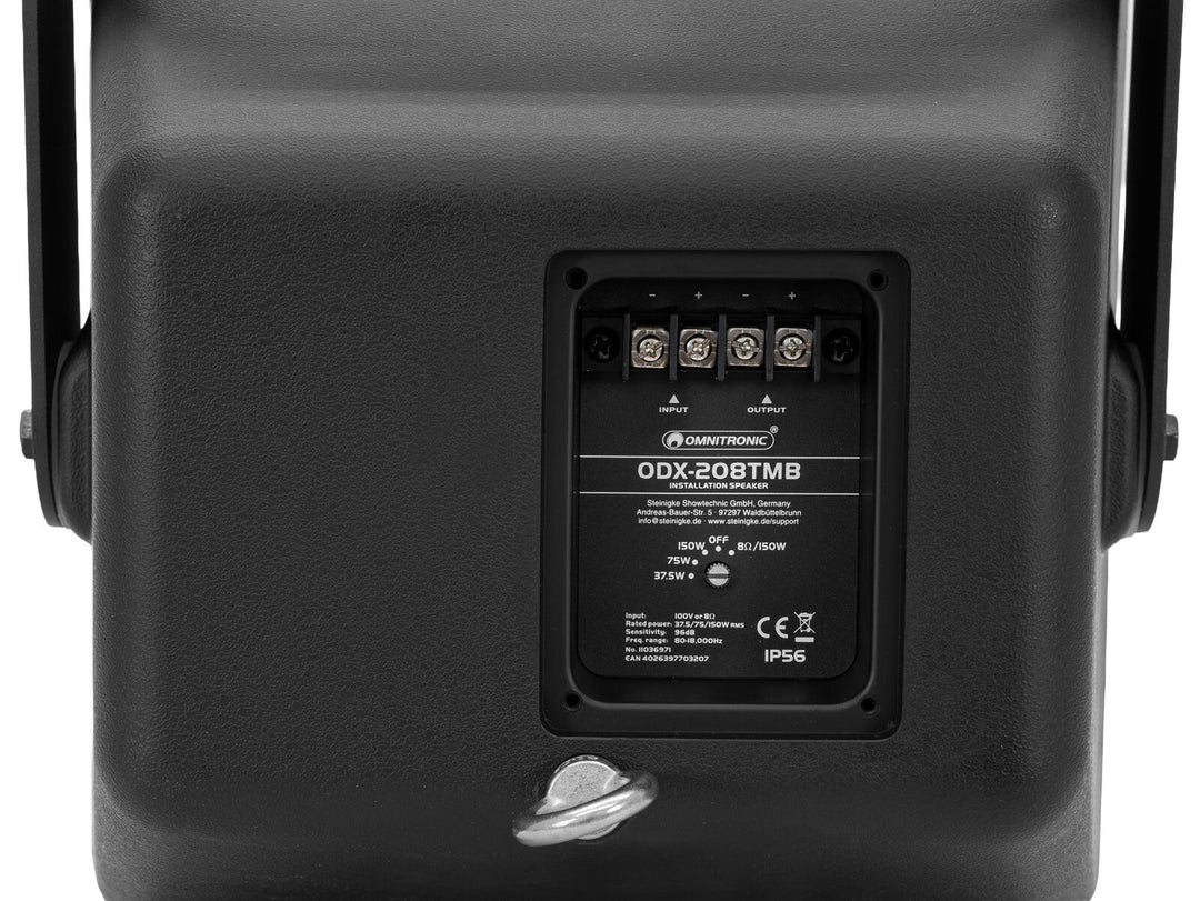 OMNITRONIC ODX-208TMB Installationslautsprecher 100V schwarz
