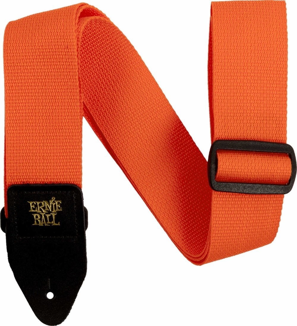 Ernie Ball 5353 Poly Gitarrengurt Orange mit Black Leder