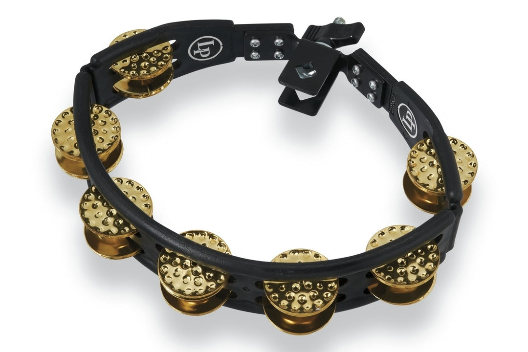 Latin Perkussion Tambourine Cyclops montierbar - Dimpled Brass, black (LP179)