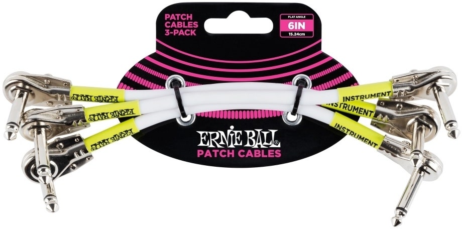 Ernie Ball EB-6052 Patchkabel Flachstecker White 15 cm,