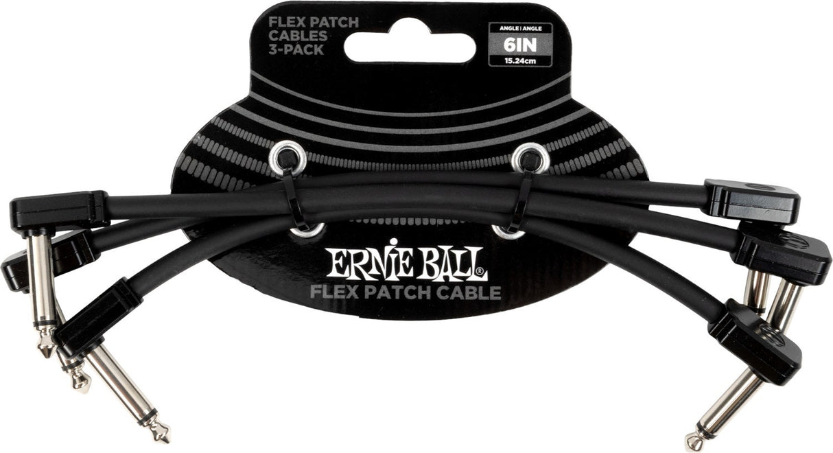 Ernie Ball 6444 Flex Patchkabel Black 15cm 3er-Pack