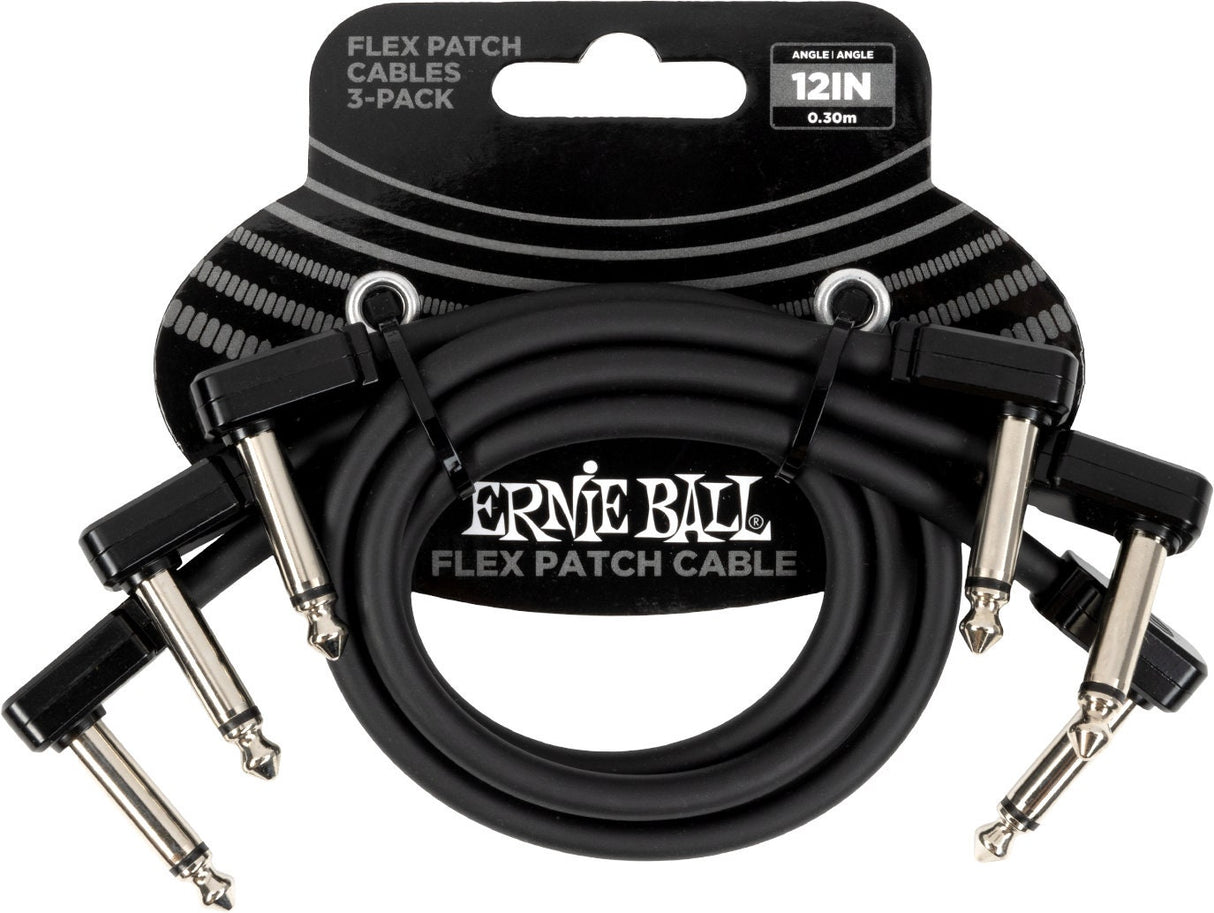Ernie Ball 6445 Flex Patchkabel Black 30cm 3er-Pack