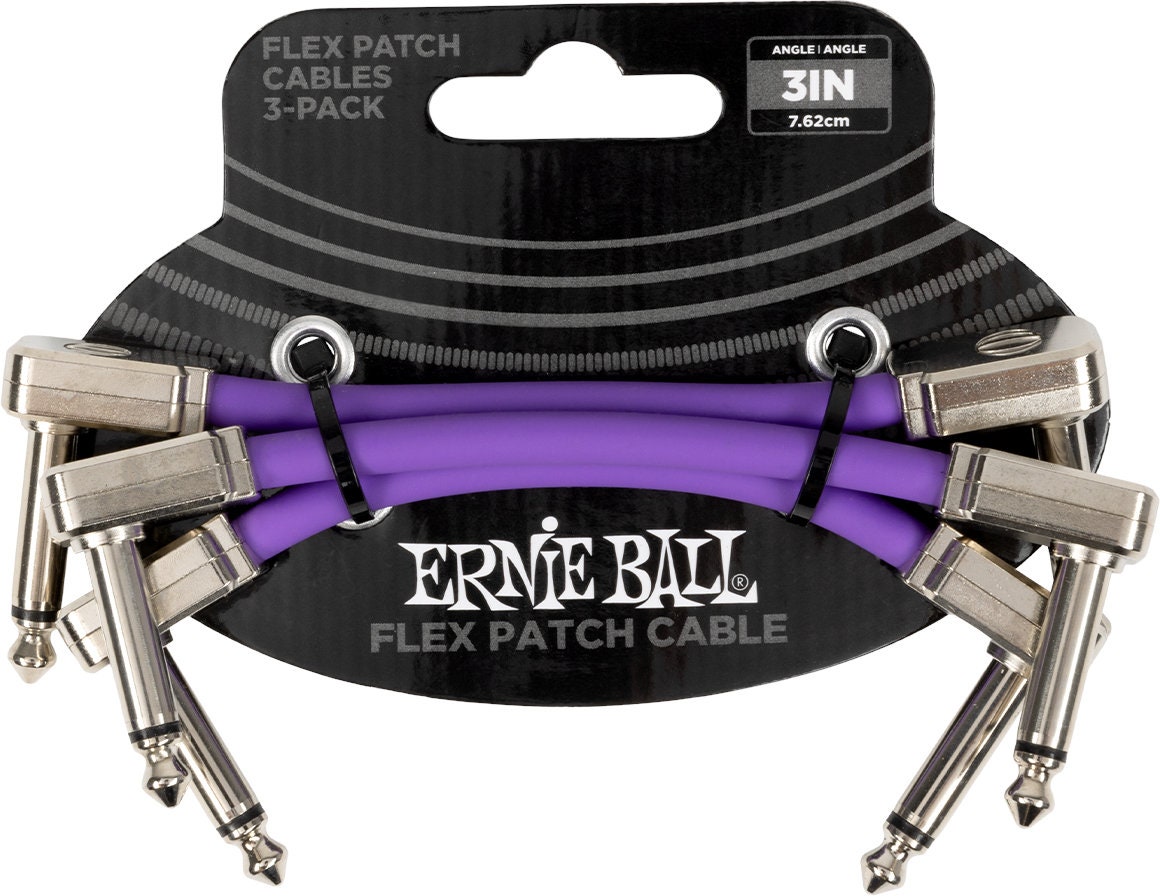 Ernie Ball 6451 Flex Patchkabel Lila 7,5cm 3er-Pack