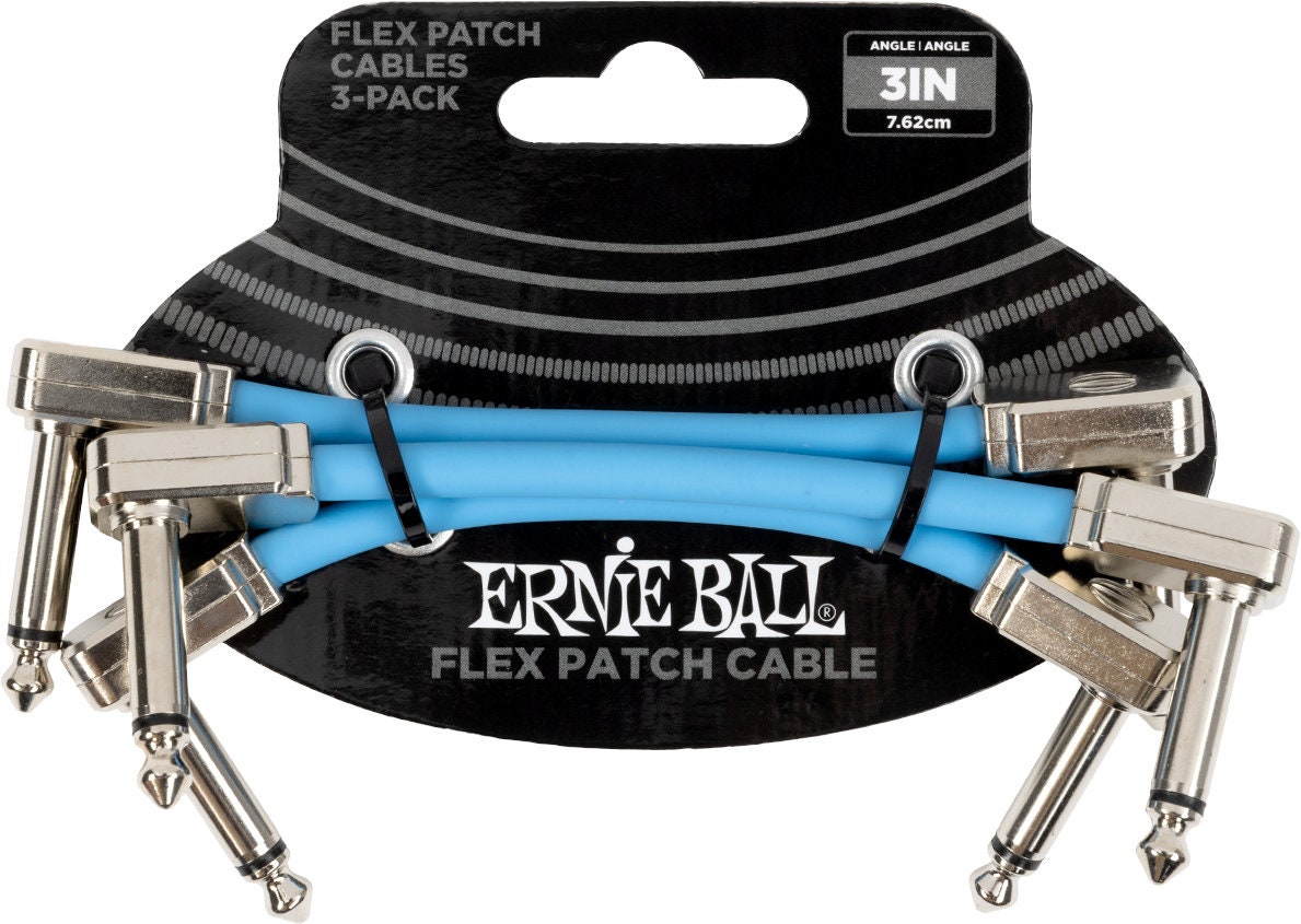 Ernie Ball 6459 Flex Patchkabel Blau 7,5cm 3er-Pack