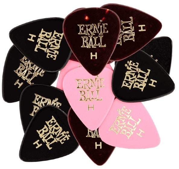 Ernie Ball EB-9180 Cellulose Picks Heavy, gemischt, 12er-Pk