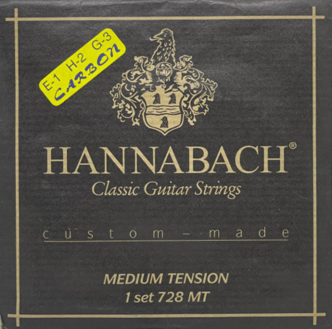 Hannabach Saiten für klassische Gitarren Serie 728 Custom Made Carbon - Satz mit Carbon Diskant (728MTC)