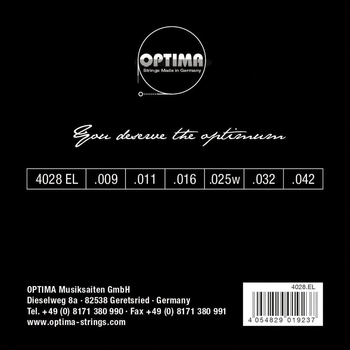 Optima Saiten für E-Gitarre Chromsaiten round wound - Set (4028EL)