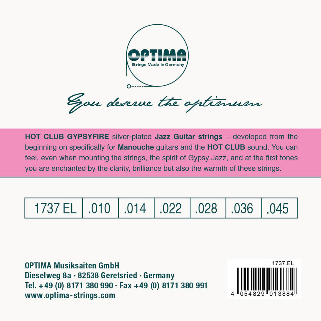 Optima Saiten für Akustikgitarren Hot Club Gypsyfire versilbert - Set (1737EL)