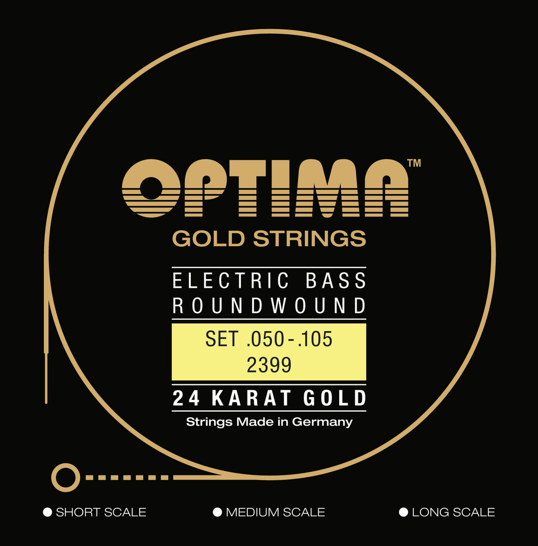 Optima E-Bass Saiten Gold Strings Round Wound long scale - Set 4-saitig medium (2399M)