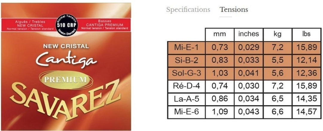 Savarez Saiten für klassische Gitarren New Cristal Cantiga Premium - Normales set (510CRP)