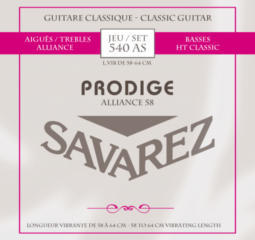 Savarez Saiten für klassische Gitarren Prodige 38 Kindergitarre - 3/4-7/8 Carbon (540AS)