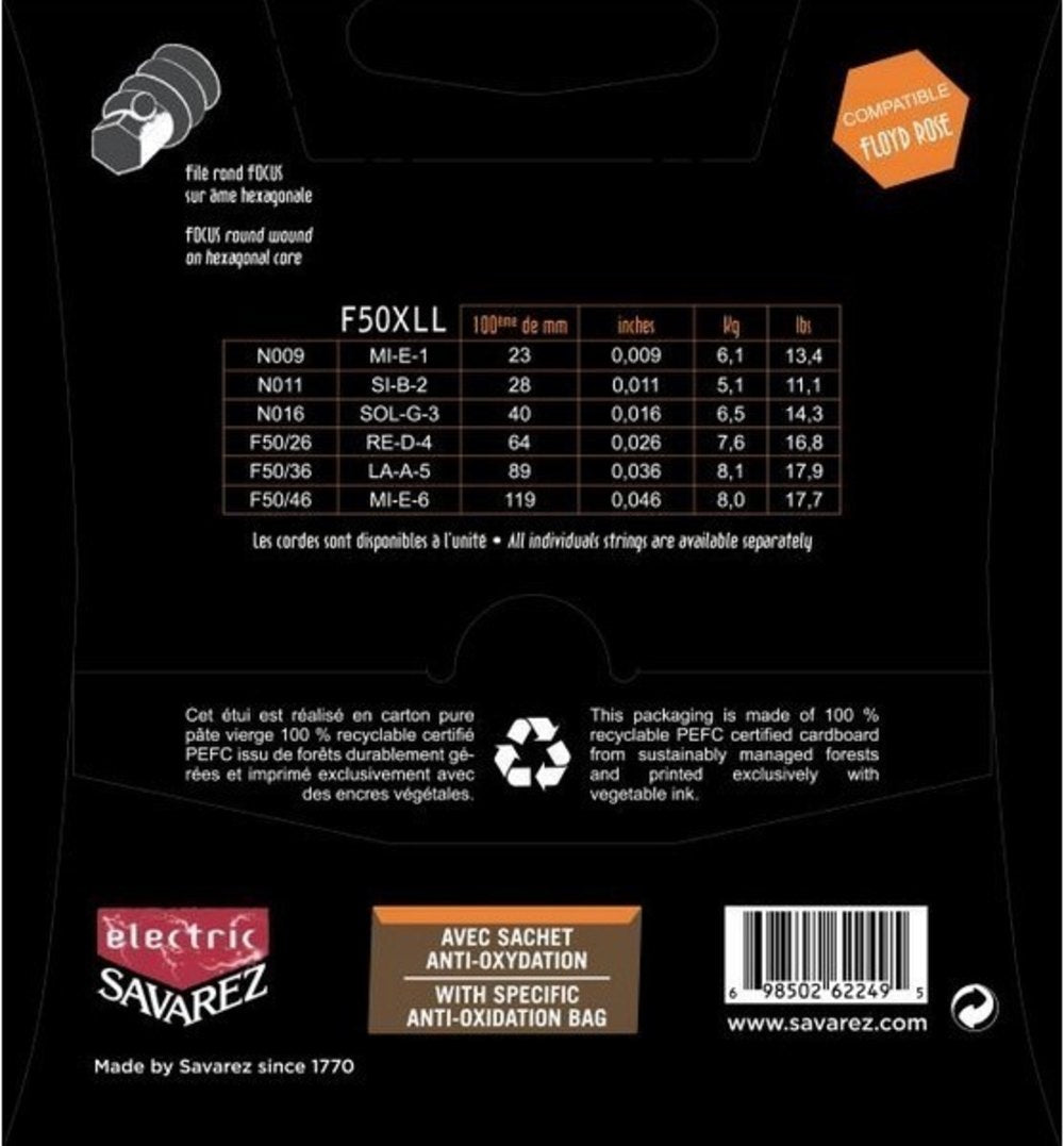 Savarez F50XLL Focus E-Gitarrensaiten, gemischt .009 bis .046