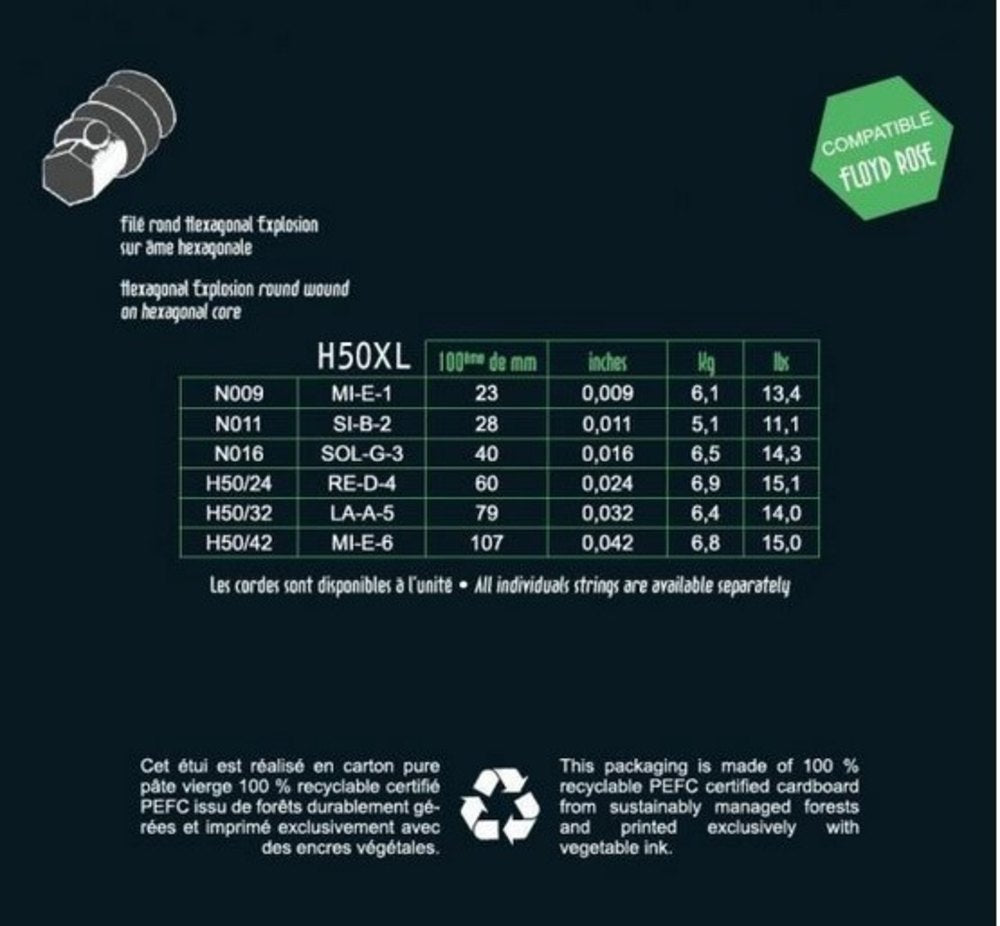 Savarez H50XL Hexagonal Explosion, extra light .009 bis .042