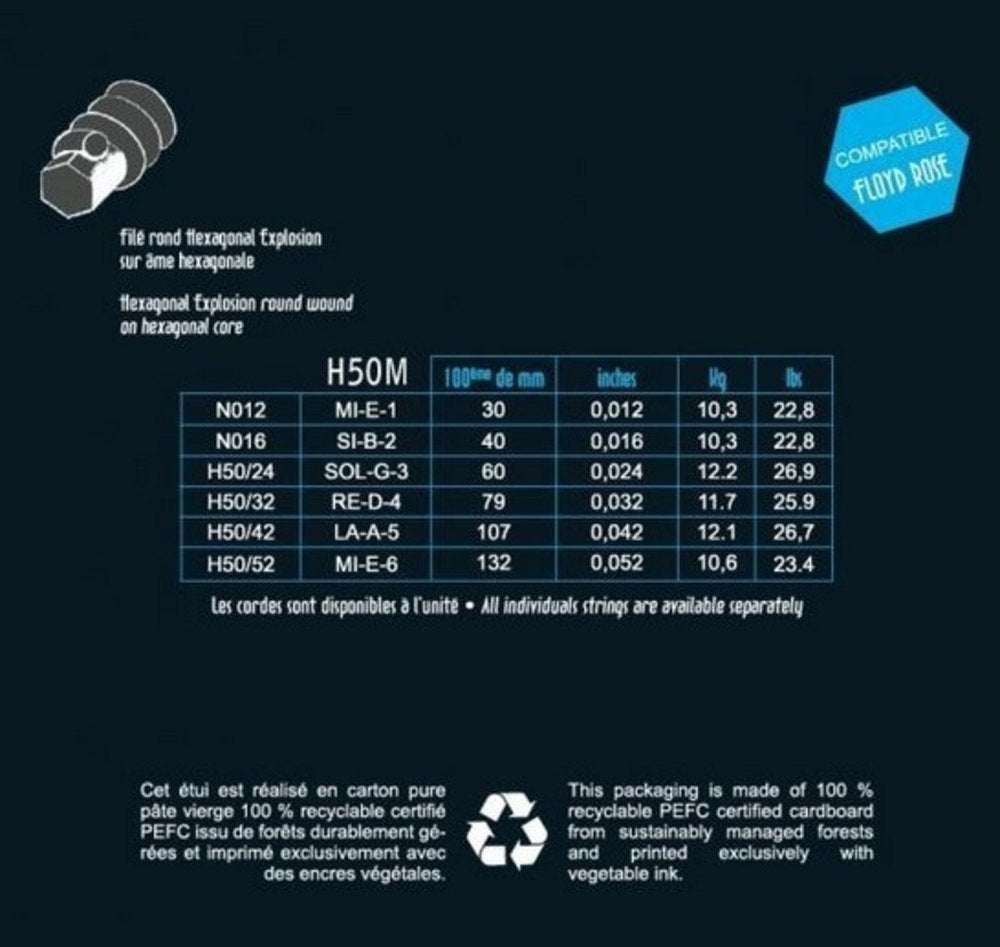 Savarez H50M Hexagonal Explosion e-gitarrensaiten, medium .012 bis .052
