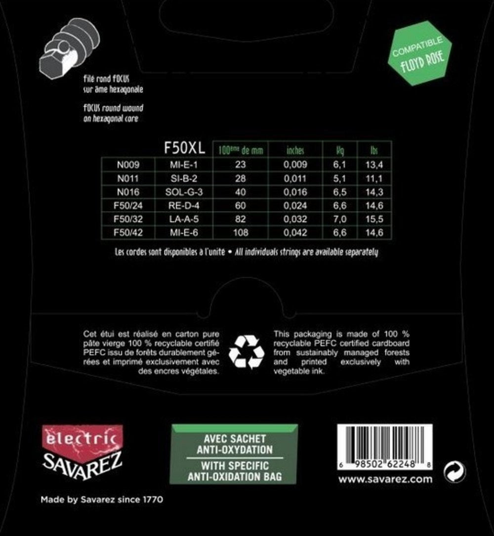 Savarez F50XL Focus E-Gitarrensaiten, extra light .009 bis .042