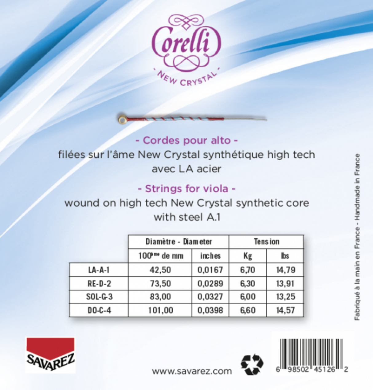 Corelli Saiten für Viola New Crystal - Medium (730MB)