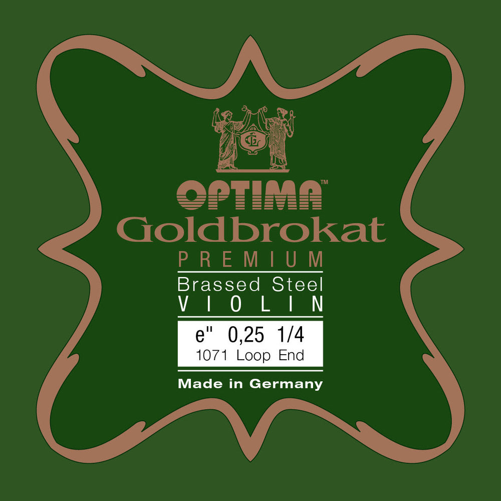 Optima Goldbrokat Premium Brassed E-Saite 1/4-Geige, 0,25 mm, Schlaufe