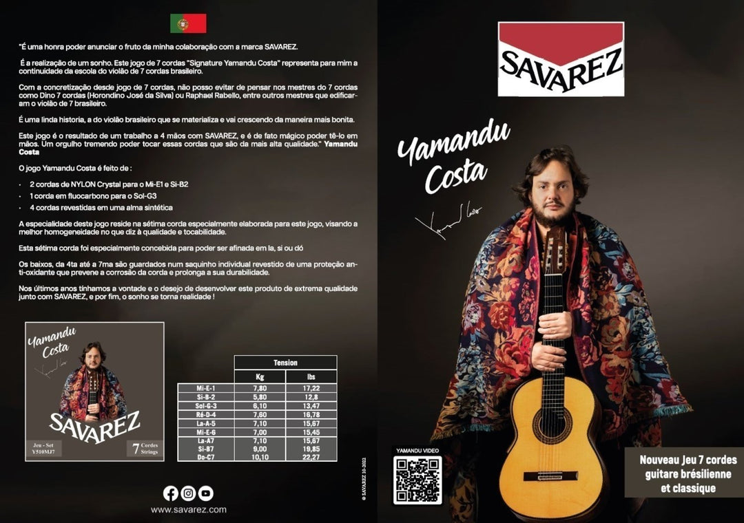 Savarez Saiten für klassische Gitarren YAMANDU COSTA 7-string - 7-string high tension (Y510MJ7)