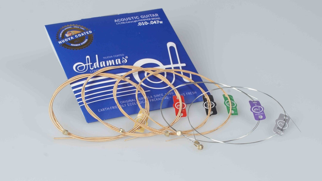Adamas Saiten für Akustik-Gitarren Nuova Phosphor Bronze beschichtet runder Kern - Auch geeignet für Allergiker (1717NURC)