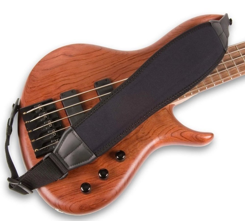 Neotech Super Bass Bassgurt aus Neopren mit Lederenden, schwarz
