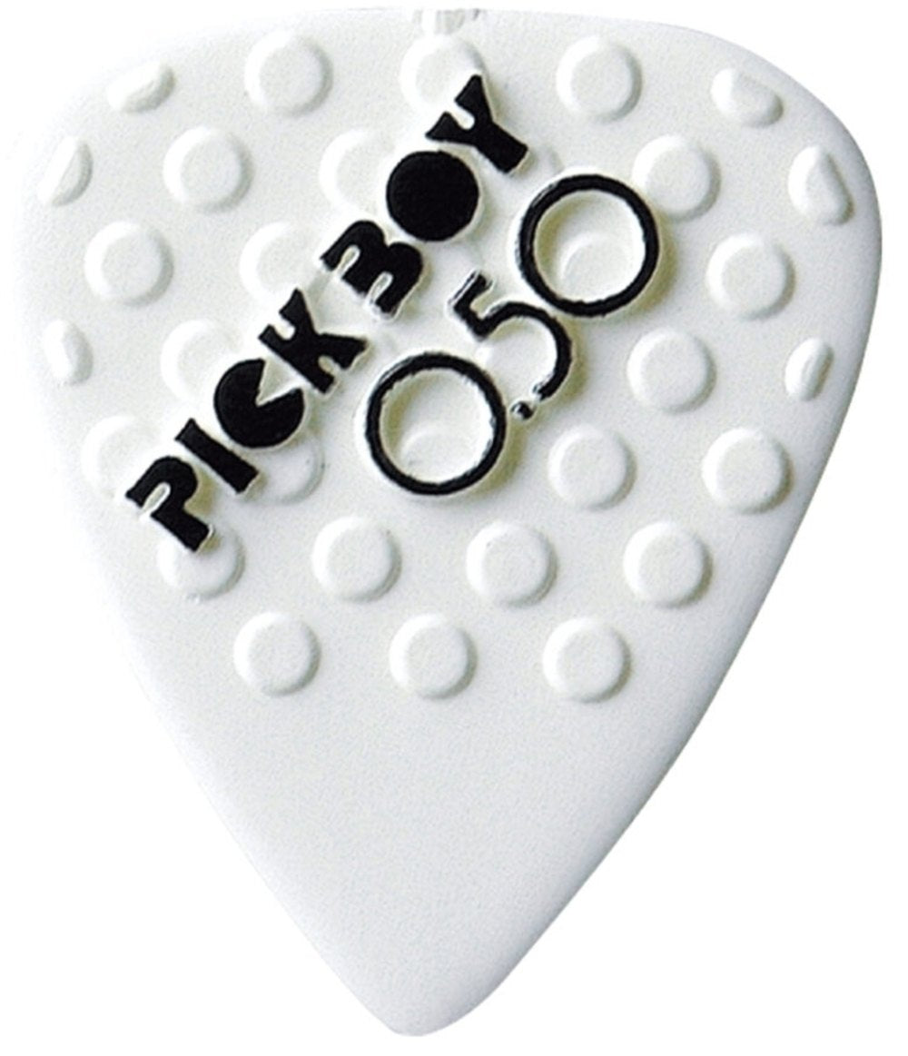 Pick Boy Ceramic Power Plektren 0,50 mm, weiß mit Noppen, 12 Stück