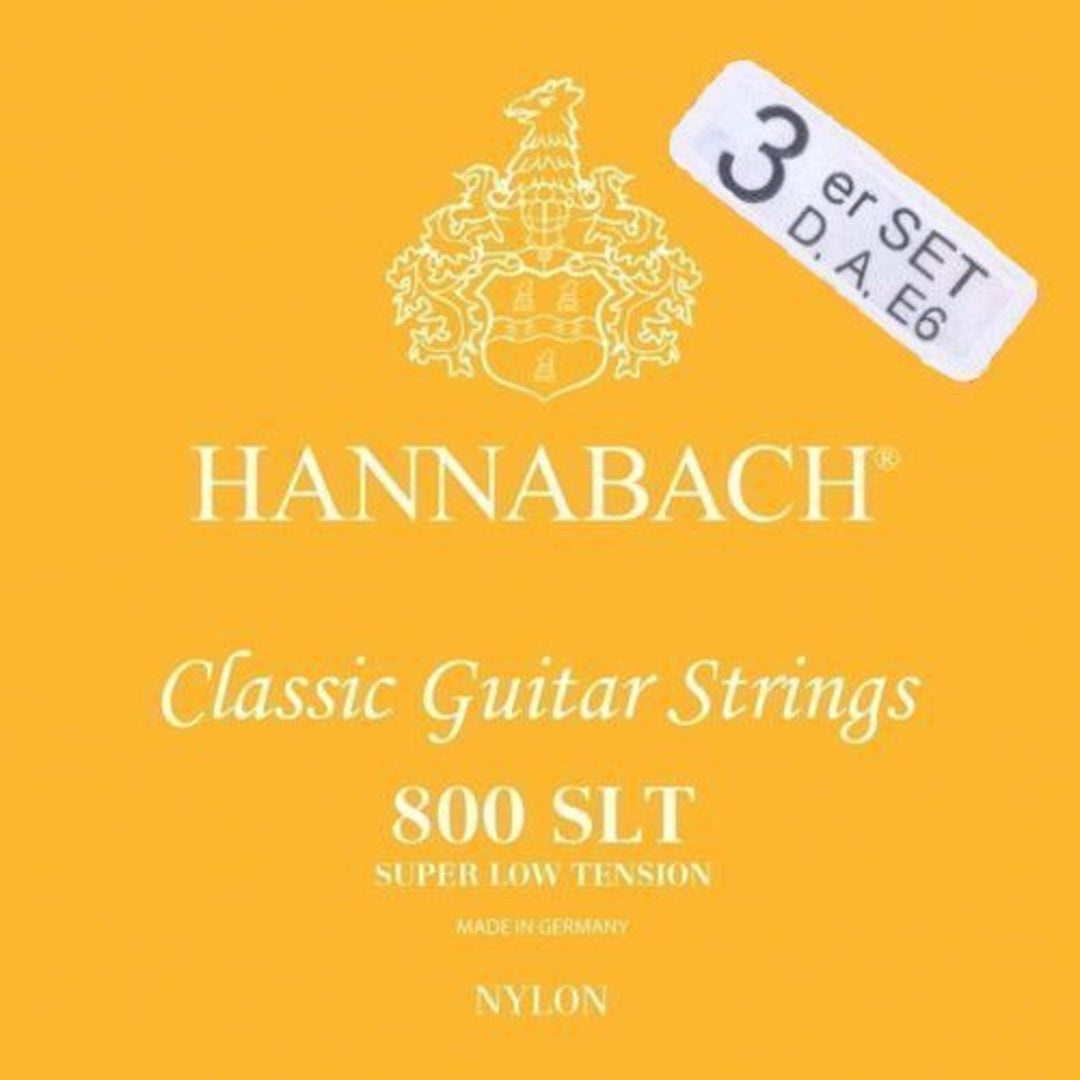 Hannabach Saiten für klassische Gitarre Serie 800 Super Low Tension versilbert - Set mit 3 Bässen (8007SLT)
