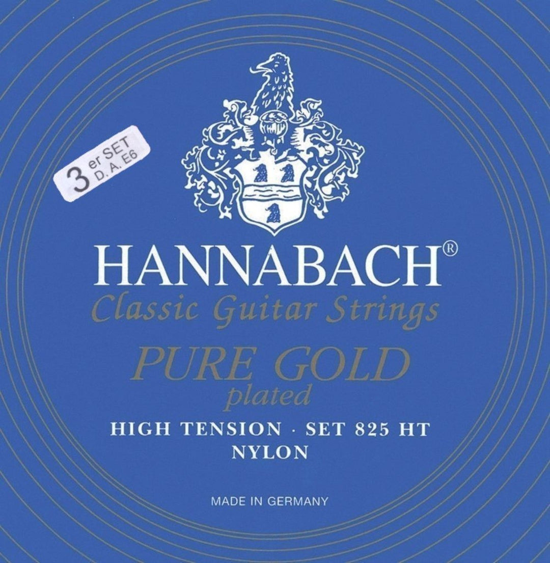 Hannabach Saiten für klassische Gitarren Serie 825 High Spannung spezialvergoldet - 3er Bass high (8258HT)