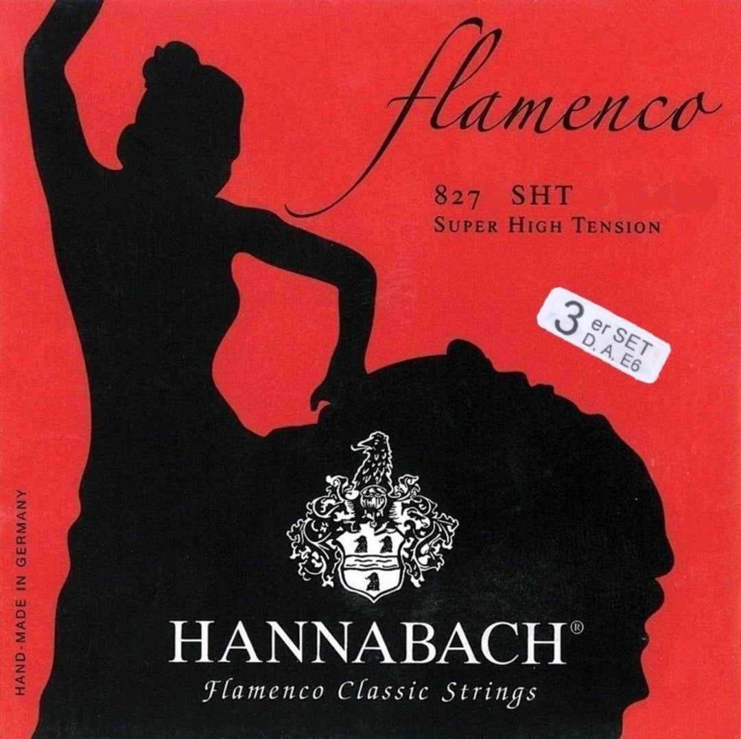 Hannabach Saiten für klassische Gitarren Serie 827 Super High Tension Flamenco - Set von 3 Bass (8277SHT)
