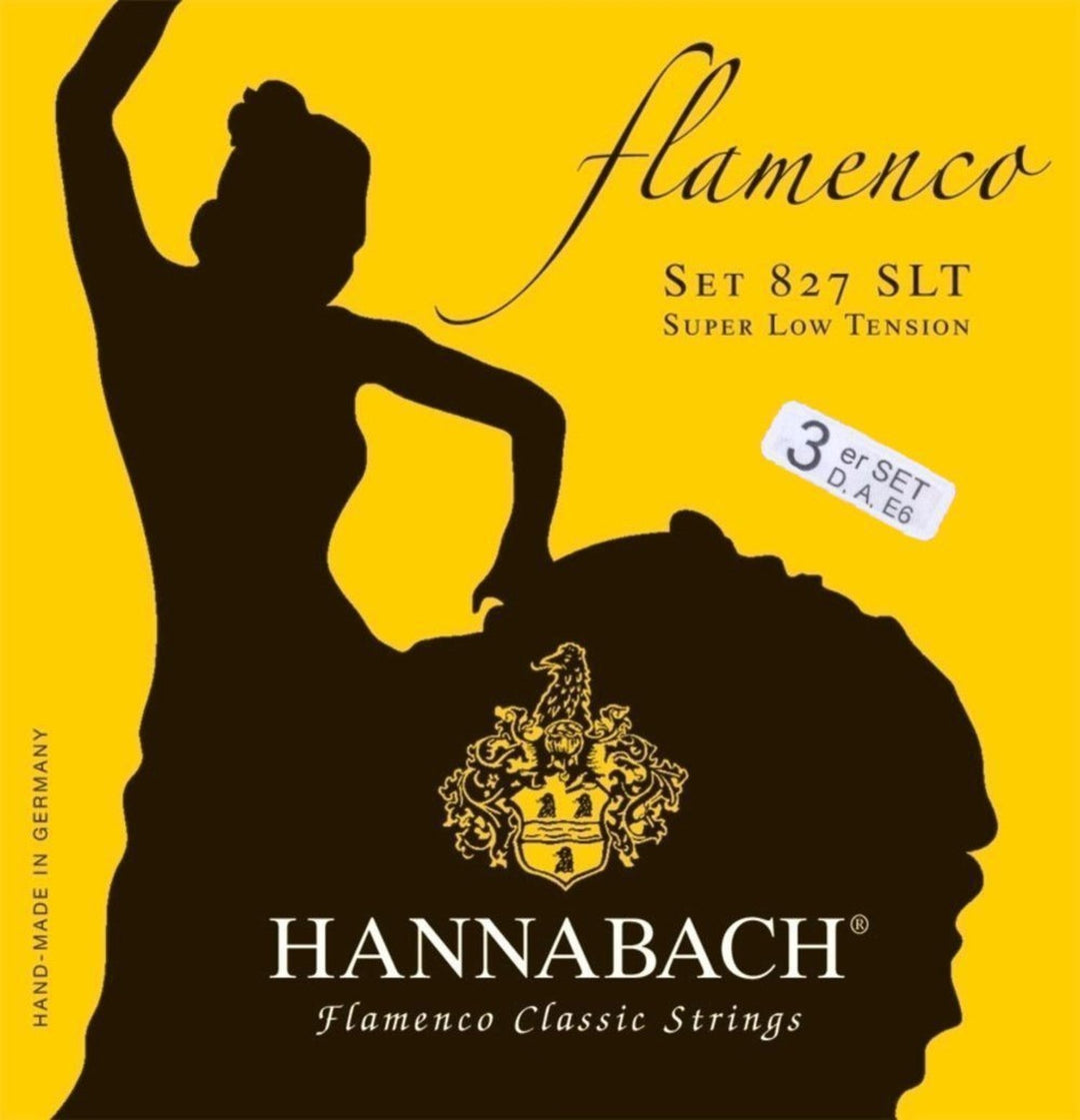 Hannabach Saiten für klassische Gitarren Serie 827 Super Low Tension Flamenco - Set von 3 Bass (8277SLT)