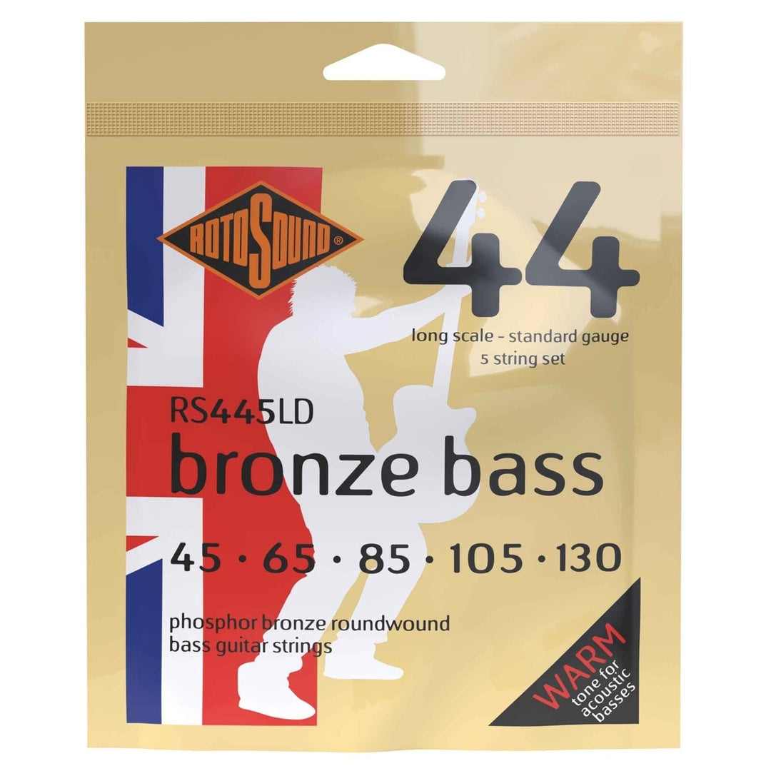 Rotosound Saiten für Akustikbass Bronze Bass 44 - Satz 5-saitig Standard 45-130 (RS445LD)