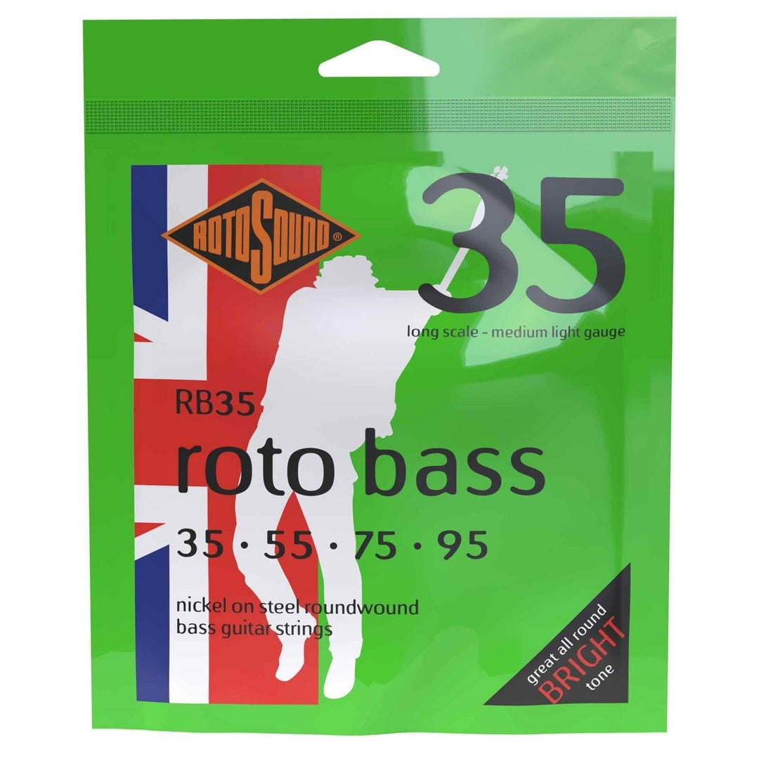 Rotosound E-Bass Saiten Roto Bass - Satz 4-saitig Nickel Medium Light 35-95 (RB35)