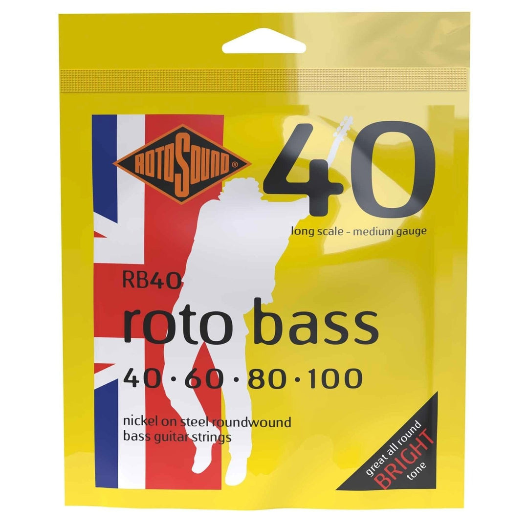 Rotosound E-Bass Saiten Roto Bass - Satz 4-saitig Nickel Medium 40-100 (RB40)