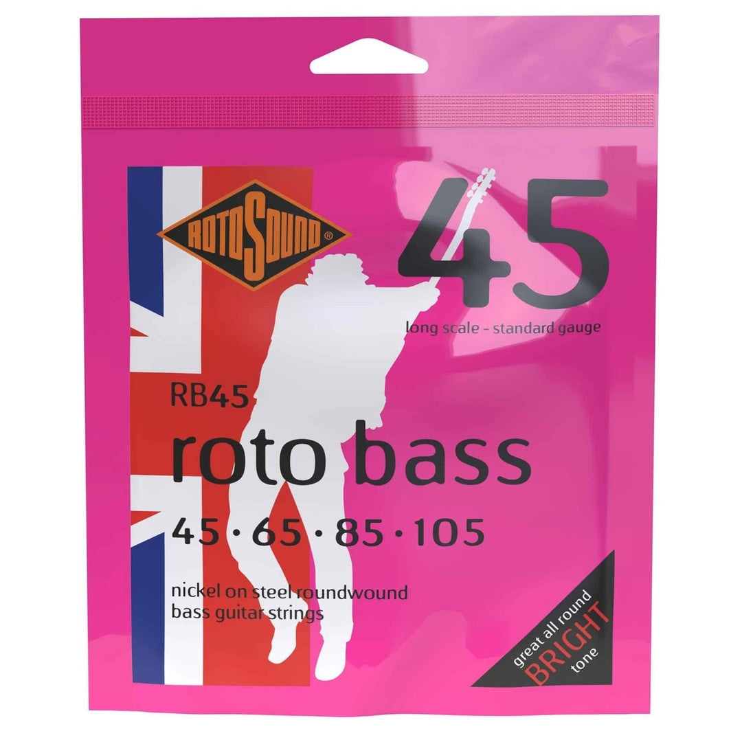 Rotosound E-Bass Saiten Roto Bass - Satz 4-saitig Nickel Standard 45-105 (RB45)