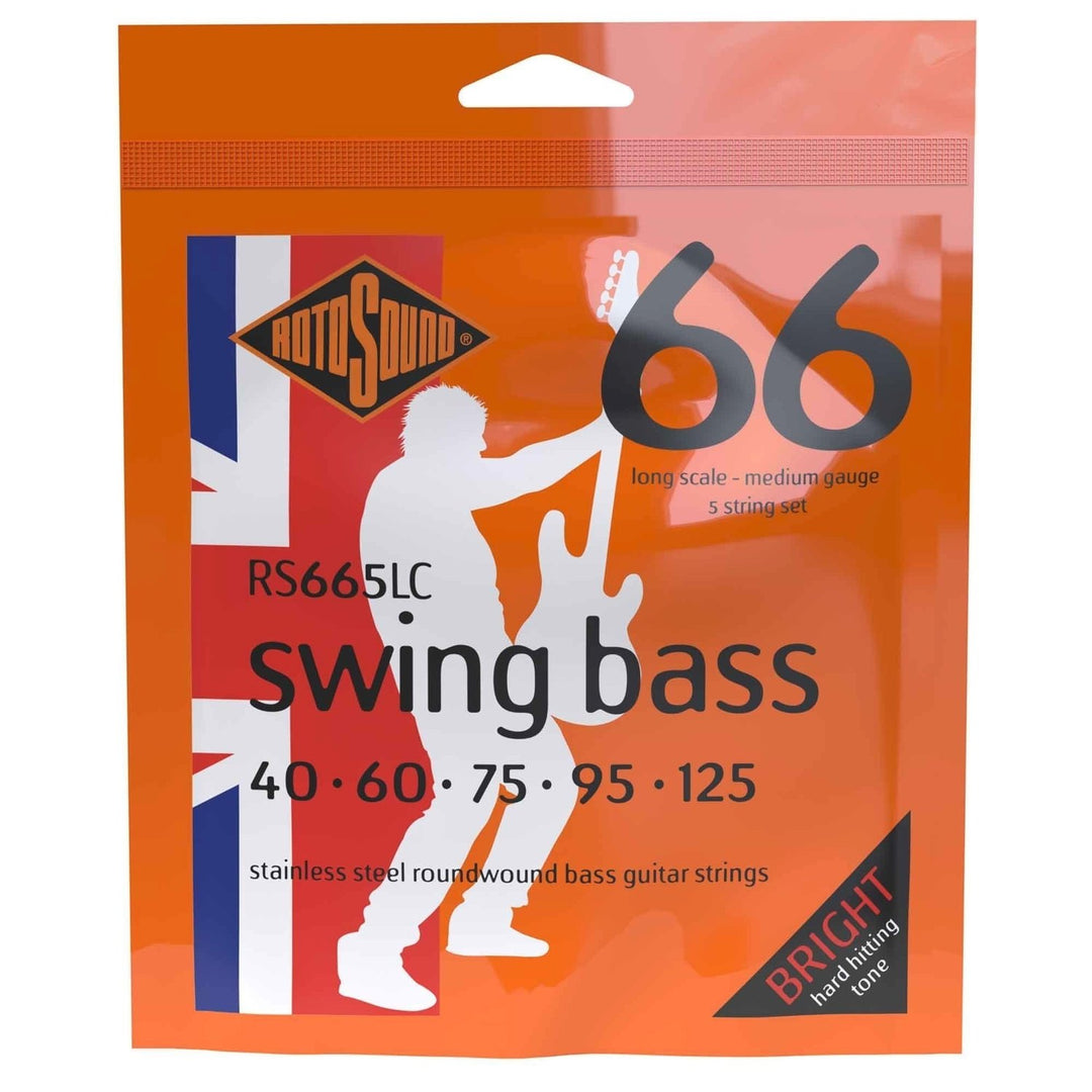 Rotosound E-Bass Saiten Swing Bass 66 - Set 5-saitig Edelstahl Medium 40-125 (RS665LC)