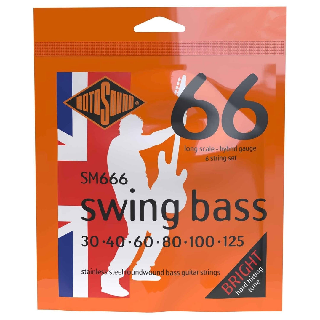 Rotosound E-Bass Saiten Swing Bass 66 - Set 6-saitig Edelstahl Hybrid 30-125 (SM666)