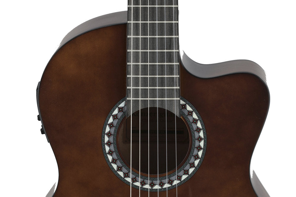VGS Basic elektroakustische klassische gitarren, walnussfarben